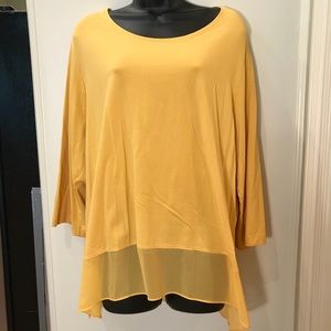 Westbound Woman Sheer Yellow Top NWOT NEVER WORN !